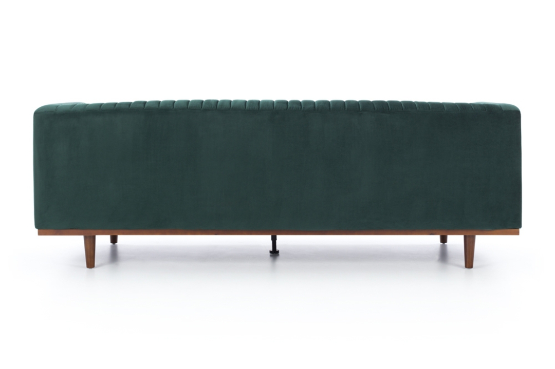 Madison 3 Seater Sofa - Dark Green Velvet image 3